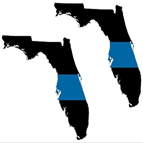 2-3" FL Florida State Thin Blue Line Decal Set Police Sheriff SWAT Sticker
