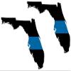 2-3" FL Florida State Thin Blue Line Decal Set Police Sheriff SWAT Sticker view 1