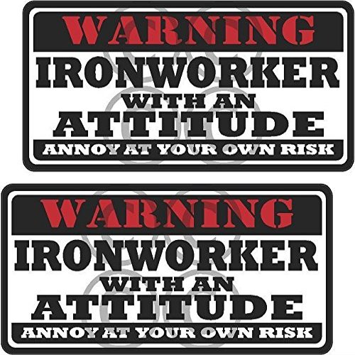 2-3" Ironworker Warning Attitude Decal Set Ironworking Hard Hat Sticker WS1