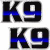 2 - Police K9 Decal Set 3"x1.9" K-9 Officer Dog Unit Thin Blue Line Sticker Text view 1