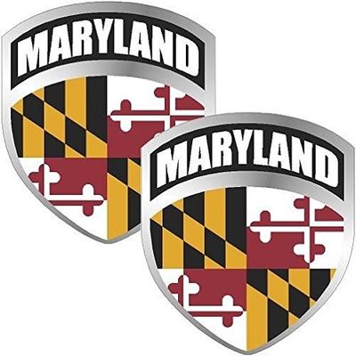2-4" Maryland MD Flag Shield Decal Badge Sticker