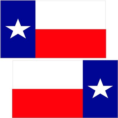 2-3" x 1.8" Texas State Flag Decal Set TX Vinyl Car Bumper Sticker RH LH