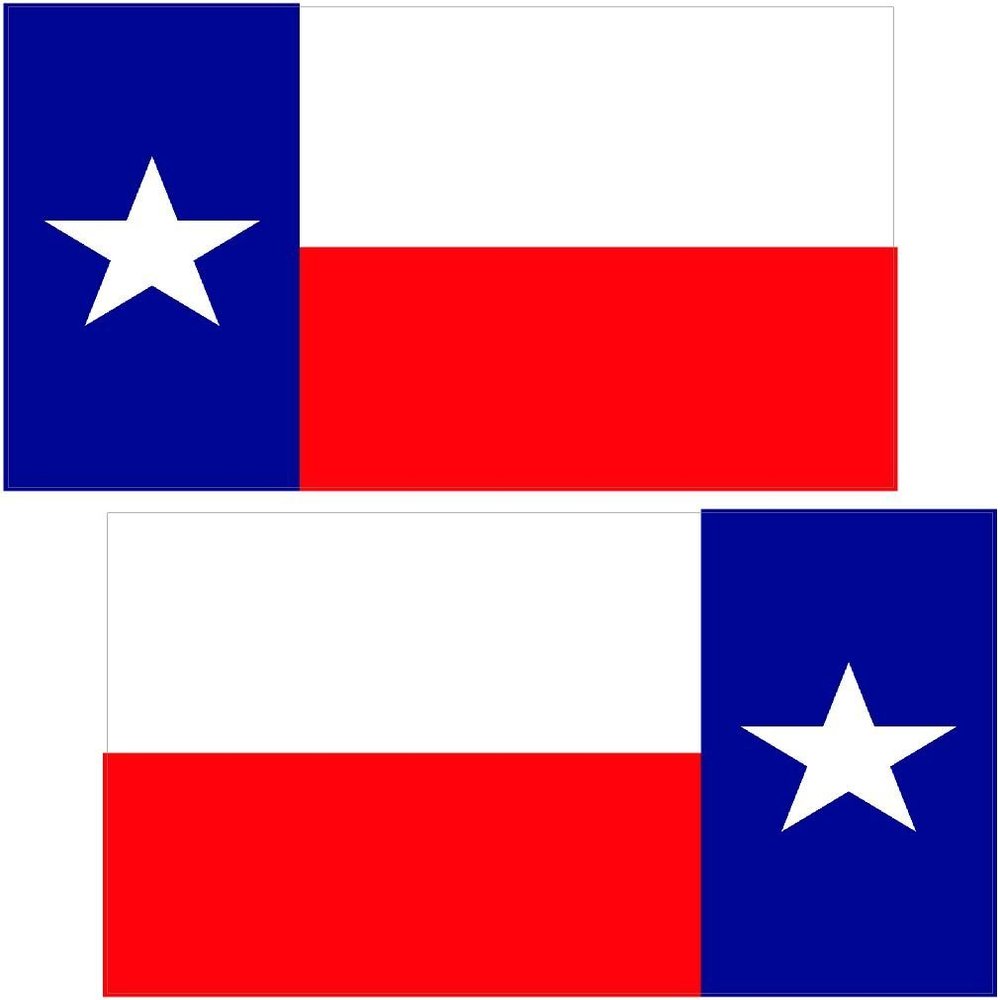 2-3" x 1.8" Texas State Flag Decal Set TX Vinyl Car Bumper Sticker RH LH