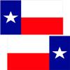 2-3" x 1.8" Texas State Flag Decal Set TX Vinyl Car Bumper Sticker RH LH view 1