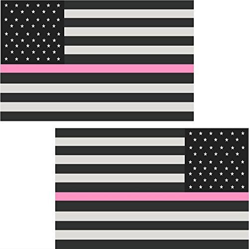 2-5" American Subdued Pink Line Flag Decal Breast Cancer Tactical Sticker RL