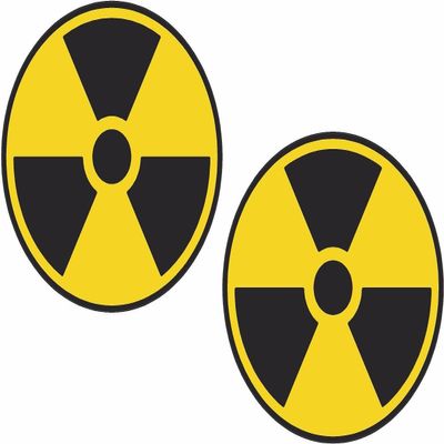 2-4"x4" Nuclear Radiation Warning Decal Set Nuke Radioactive Sign Sticker