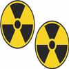 2-4"x4" Nuclear Radiation Warning Decal Set Nuke Radioactive Sign Sticker view 1