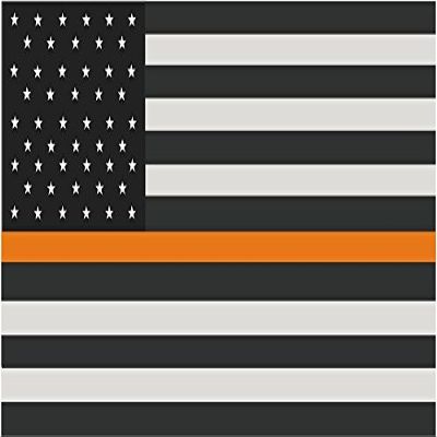 1-5" x 3" Thin Orange Line American Subdued Flag Decal USA US SAR Sticker R
