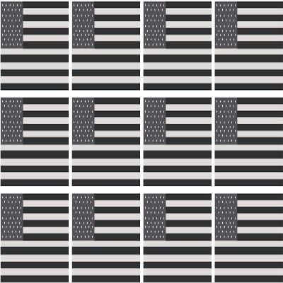 12-2" x 1.2" American Subdued Flag Decal USA United States Hard Hat Sticker RH