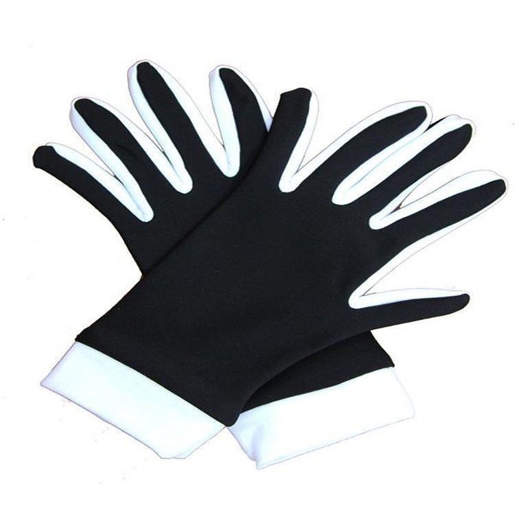 IceDress- Thermal Figure Skating Gloves (Black & White),CXS (4-6)