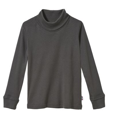 Made in USA Boys and Girls Solid Color Turtleneck Shirt Base Layer for Sensory Friendly for Sensitive Skin SPD - School Base Layer Fall Winter, Charcoal, 912