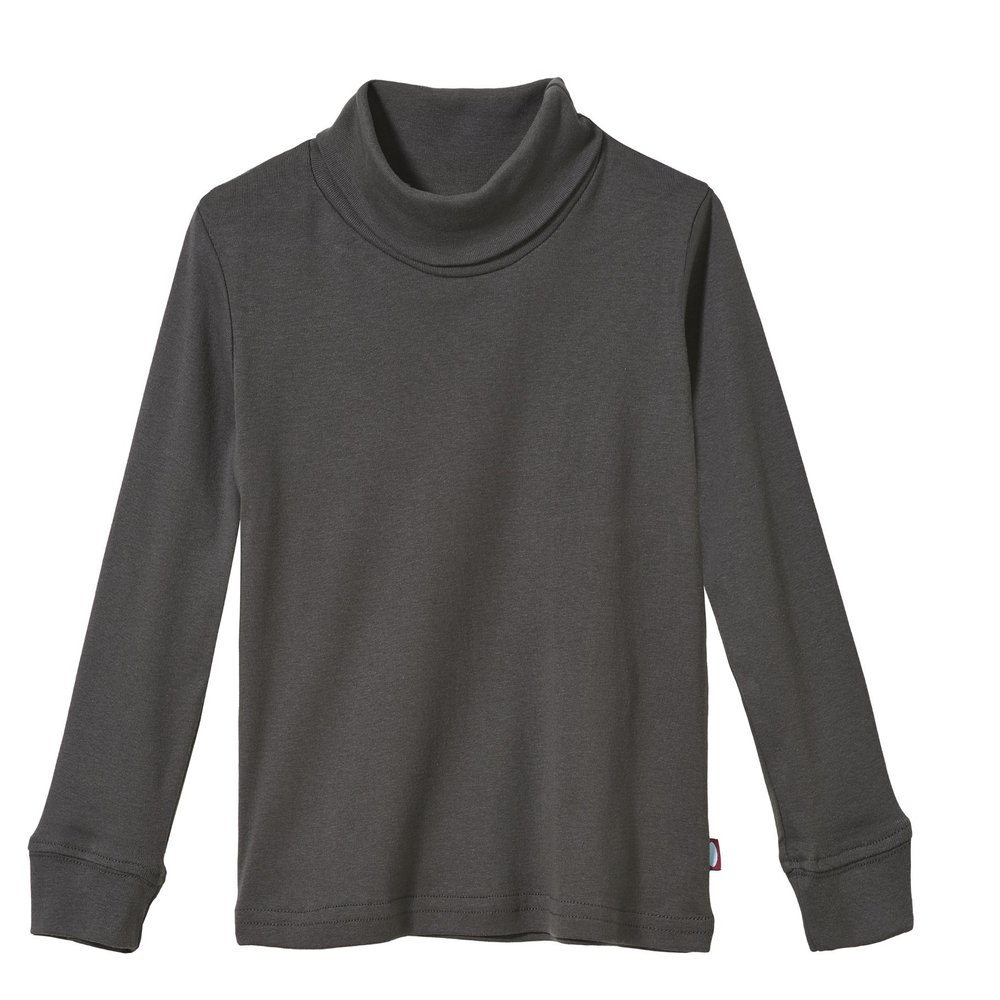 Made in USA Boys and Girls Solid Color Turtleneck Shirt Base Layer for Sensory Friendly for Sensitive Skin SPD - School Base Layer Fall Winter, Charcoal, 912