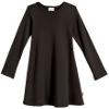 Chocolate Cotton Baby Rib Dress with Long Sleeves for Girls by City Threads view 1