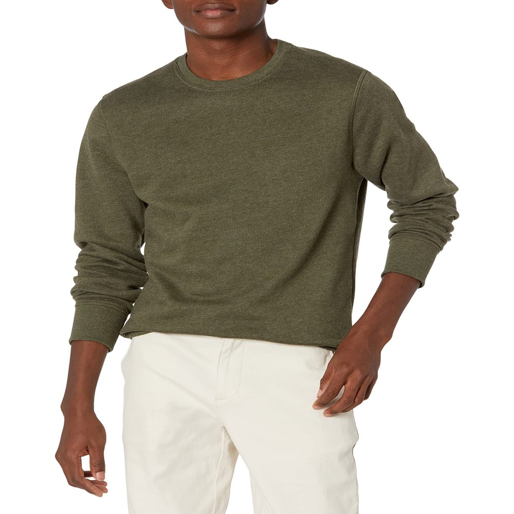 Amazon Essentials Men's Crewneck Fleece Sweatshirt, Olive Heather, X-Large