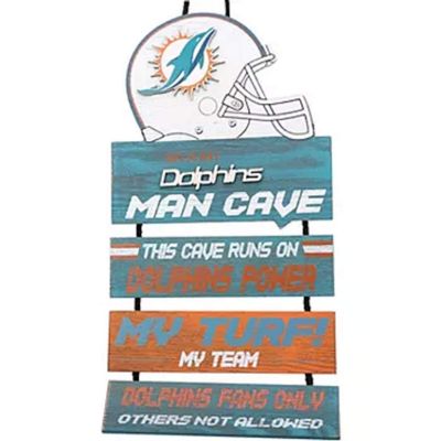 FOCO Miami Dolphins NFL Mancave Team Logo Man Cave Hanging Wall Sign
