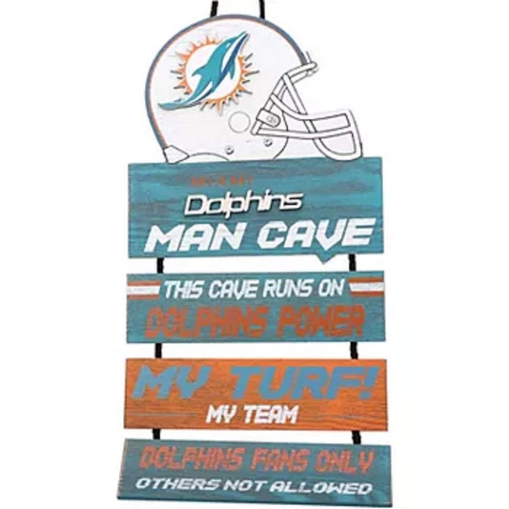 FOCO Miami Dolphins NFL Mancave Team Logo Man Cave Hanging Wall Sign