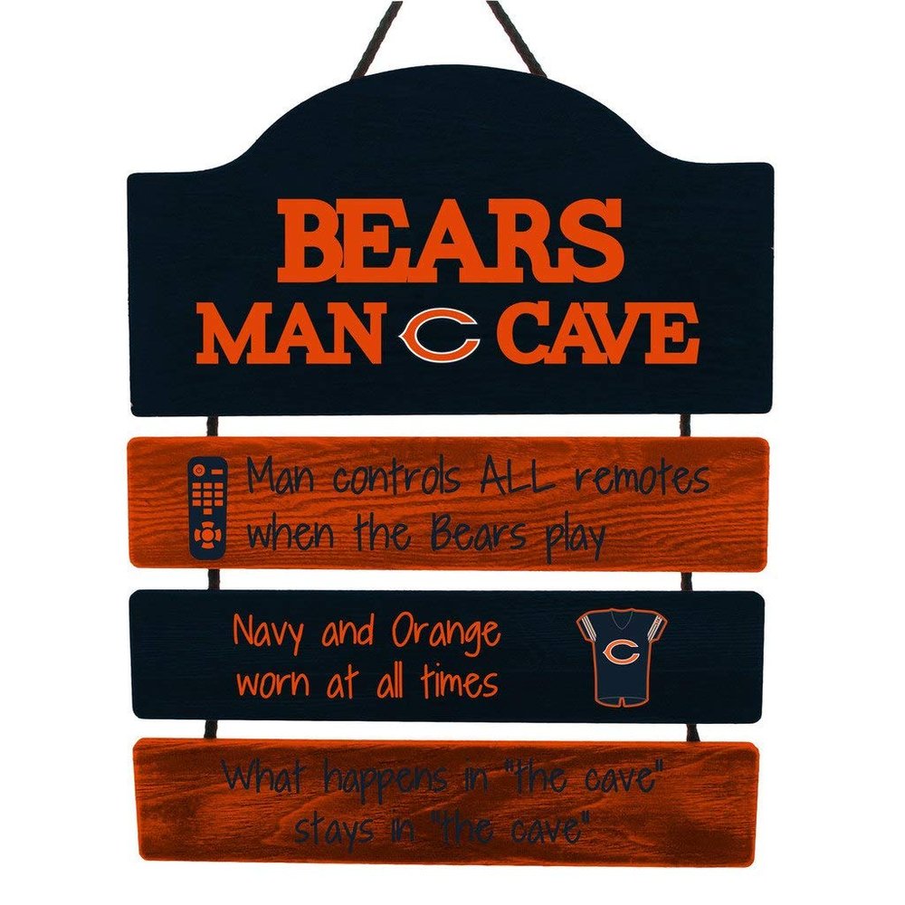 FOCO Chicago Bears NFL Mancave Team Logo Man Cave Hanging Wall Sign
