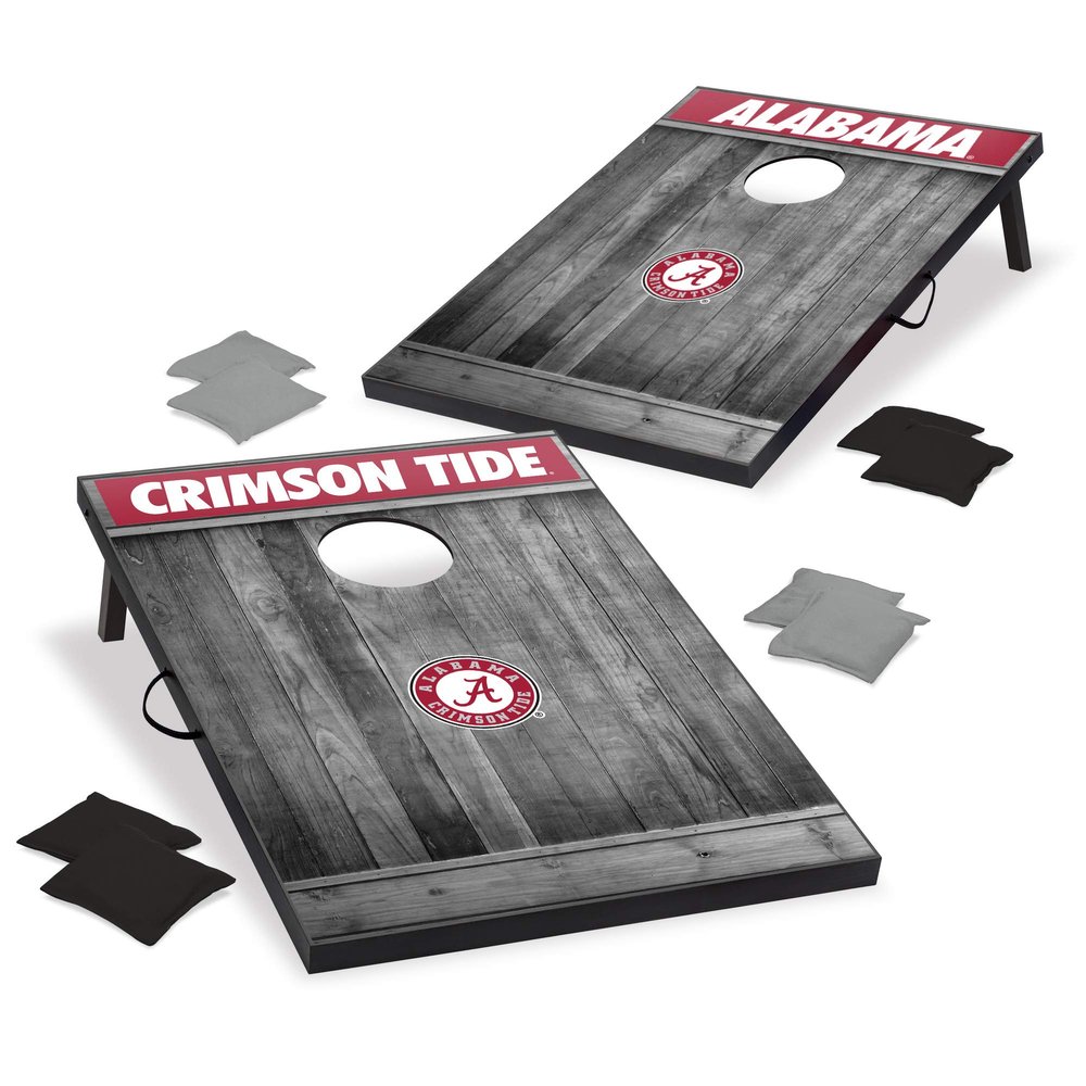 Wild Sports NCAA College Alabama Crimson Tide Tailgate Toss - Gray Wood Designalabama Crimson Tide Tailgate Toss - Gray Wood Design, Team Color, 2'X3'