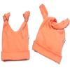 Babysoy Baby Girls' Duo-Styles Double Knot Solid Color Hat/Beanie (12-24 Months, Cantaloupe) view 1