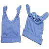 Babysoy Baby Girls' Duo-Styles Double Knot Solid Color Hat/Beanie (12-24 Months, Lake Blue) view 1