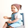 Babysoy Baby Girls' Duo-Styles Double Knot Solid Color Hat/Beanie (6-12 Months, Lake Blue) view 3