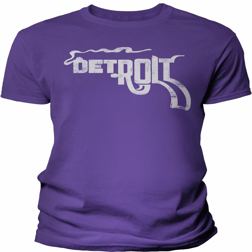 Detroit Smoking Gun Shirt for Men Women Distressed Vintage Soft - F/Purple-4X