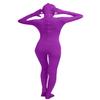 Girls' Women's Full Body Open Face Spandex Unitard Mask Zentai Costume Bodysuit (XL, Purple) view 2