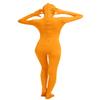 Girls' Women's Full Body Open Face Spandex Unitard Mask Zentai Costume Bodysuit (XS, Orange) view 2