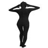 Girls' Women's Full Body Open Face Spandex Unitard Mask Zentai Costume Bodysuit (XXL, Black) view 3