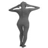 Girls' Women's Full Body Open Face Spandex Unitard Mask Zentai Costume Bodysuit (XXL, Gray) view 2