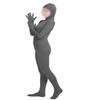 Girls' Women's Full Body Open Face Spandex Unitard Mask Zentai Costume Bodysuit (XXL, Gray) view 3