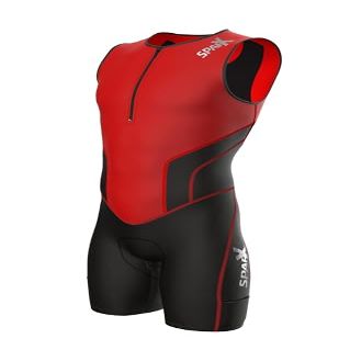 Sparx X Triathlon Suit Racing Tri Cycling Skin Suit Bike Swim Run (Red, 3XL)
