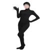 Girls' Women's Full Body Open Face Spandex Unitard Mask Zentai Costume Bodysuit (L, Black)