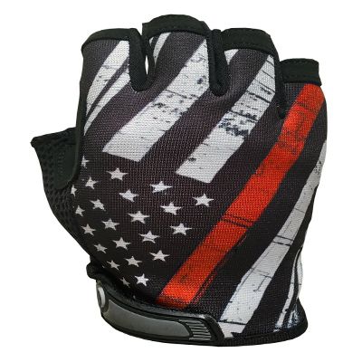 Red Line USA Flag HALF Finger Gloves for Gym, Athletic, and Multi-Use - Support Firefighters