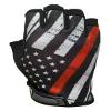 Red Line USA Flag HALF Finger Gloves for Gym, Athletic, and Multi-Use - Support Firefighters view 1