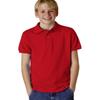 Jerzees Boys' SpotShield Short Sleeve Uniform Polo (2-Pack), True red, X-Large view 3
