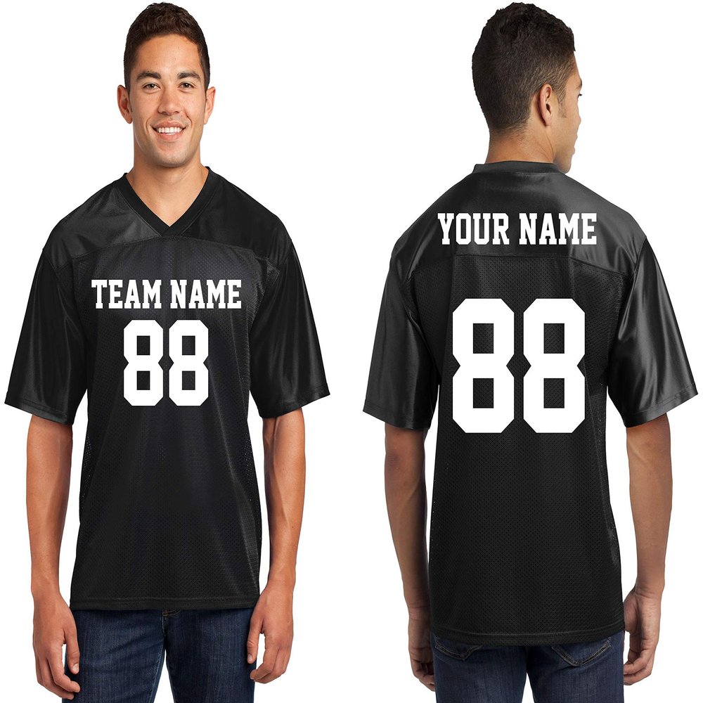 Custom 2-Sided & Double-Sided Jerseys for Men - Design Personalized T-Shirts, Tailored Team Uniforms, Unique Sports Apparel, Athletic Gear for Any Event or Team, Black Large