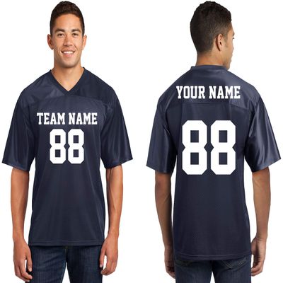 Custom 2-Sided & Double-Sided Jerseys for Men - Design Personalized T-Shirts, Tailored Team Uniforms, Unique Sports Apparel, Athletic Gear for Any Event or Team, True Navy Large