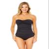 Anne Cole Women's Solid Twist Front Shirred Bandeau Tankini Swim Top, White, X-Large view 2