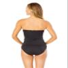 Anne Cole Women's Solid Twist Front Shirred Bandeau Tankini Swim Top, White, X-Large view 3