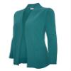 Cielo Women's Solid Basic Open Front Pockets Knit Sweater Cardigan Dark Green S view 1
