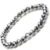 LiZiFang Natural Terahertz Wave Gemstone Round Beads Healing Bracelet 6mm view 1