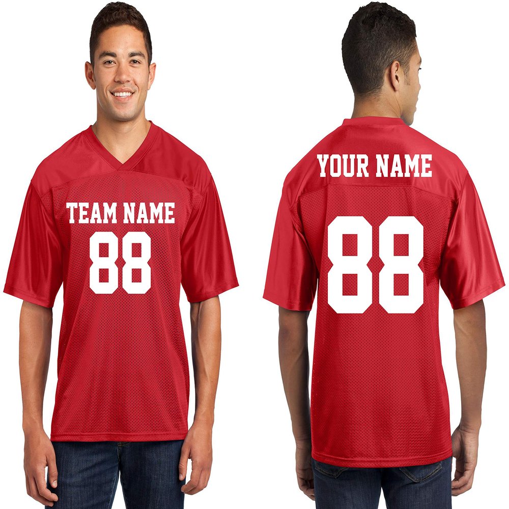 Custom 2-Sided & Double-Sided Jerseys for Men - Design Personalized T-Shirts, Tailored Team Uniforms, Unique Sports Apparel, Athletic Gear for Any Event or Team, True Red Medium