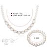 GRACE JUN Created/Faux Pearl Necklace Bracelet Earrings for Women Party Wedding Bridal Jewelry Set (A2) view 3