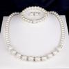 GRACE JUN Created/Faux Pearl Necklace Bracelet Earrings for Women Party Wedding Bridal Jewelry Set (A2) view 4
