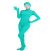 Girls' Women's Full Body Open Face Spandex Unitard Mask Zentai Costume Bodysuit (S, Mint Blue)