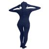 Girls' Women's Full Body Open Face Spandex Unitard Mask Zentai Costume Bodysuit (S, Navy Blue) view 2