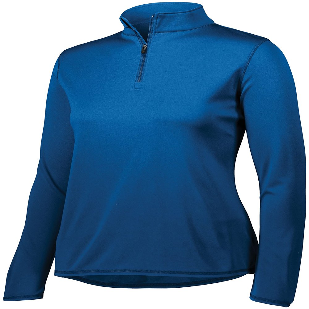 Augusta Sportswear Womens Attain Wicking Quarter Zip Pullover - Running Long Sleeve Jacket with Sun Protection 1B Royal