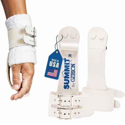 Gibson Athletic Summit Ring Gymnastic Grips for Boys, Durable Leather Grip for Secure Grip, Hand Grips for Early Competitor Gymnasts, Gymnastics Grips for Boys - Made In USA