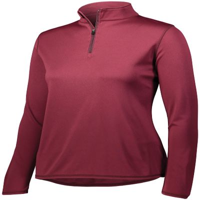 Augusta Sportswear Womens Attain Wicking Quarter Zip Pullover - Running Long Sleeve Jacket with Sun Protection 4B Maroon